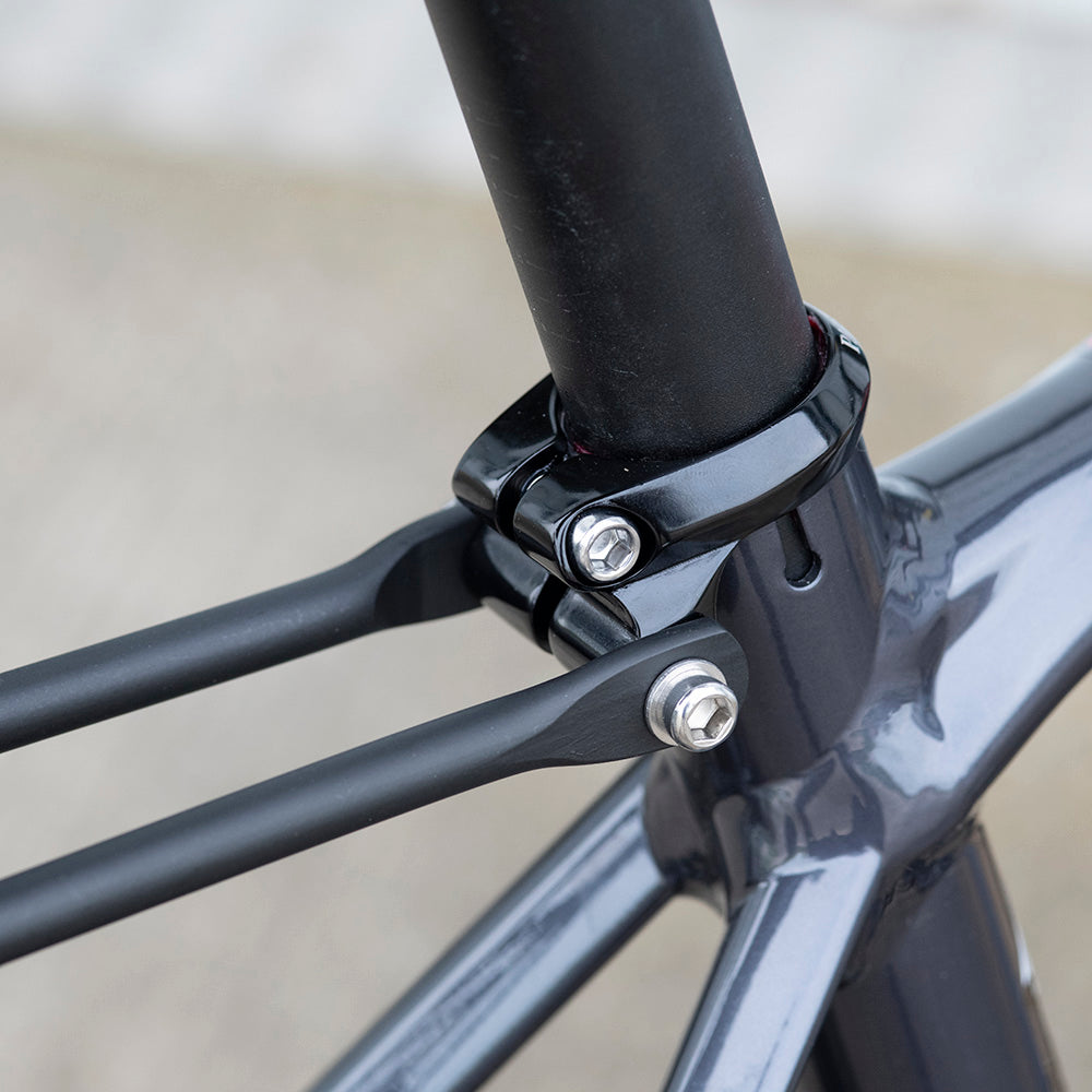 Rackmount Seatclamp, 6061 Alloy - Bolt type seatclamp with integrated rack mount.