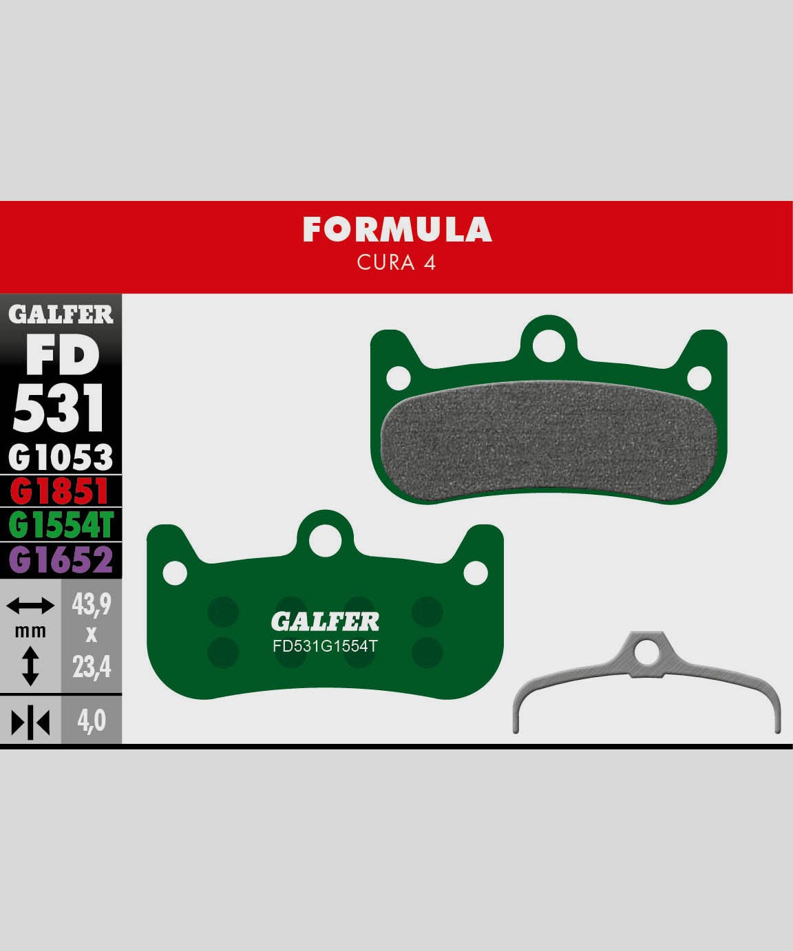 Galfer Pro Bike Disc Brake Pad - Formula - Cura 4