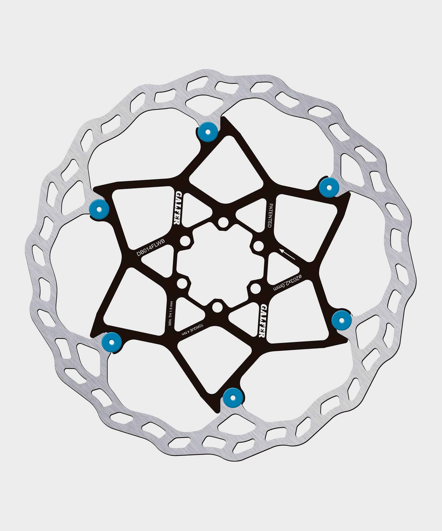 Galfer Wave Floating Disc Rotor - 6 Bolt - 203 x 2.0mm - Blue Pins