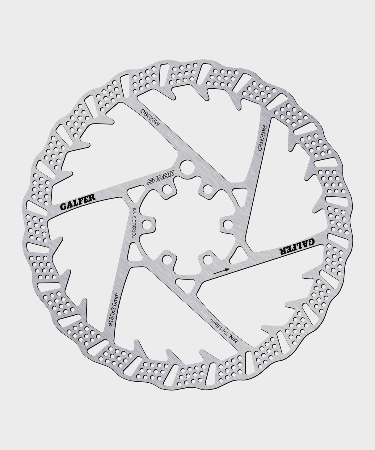 Galfer Shark Disc Rotor - 6 Bolt -180 x 2.0mm