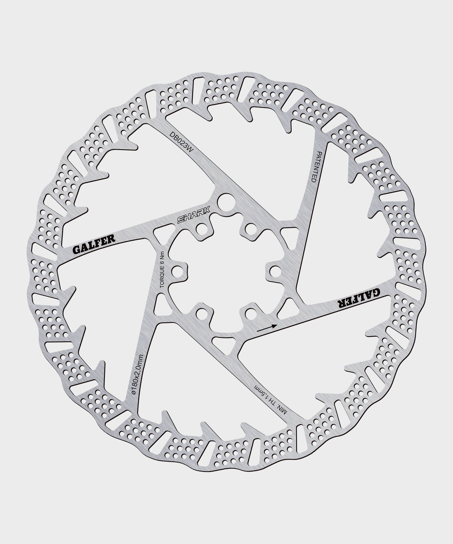 Galfer Shark Disc Rotor - 6 Bolt -180 x 2.0mm