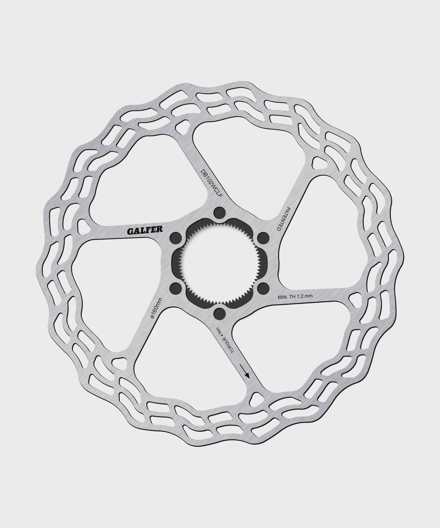 Galfer Wave Road Disc Rotor - Centerlock Fulcrum - 160 x 1.8mm