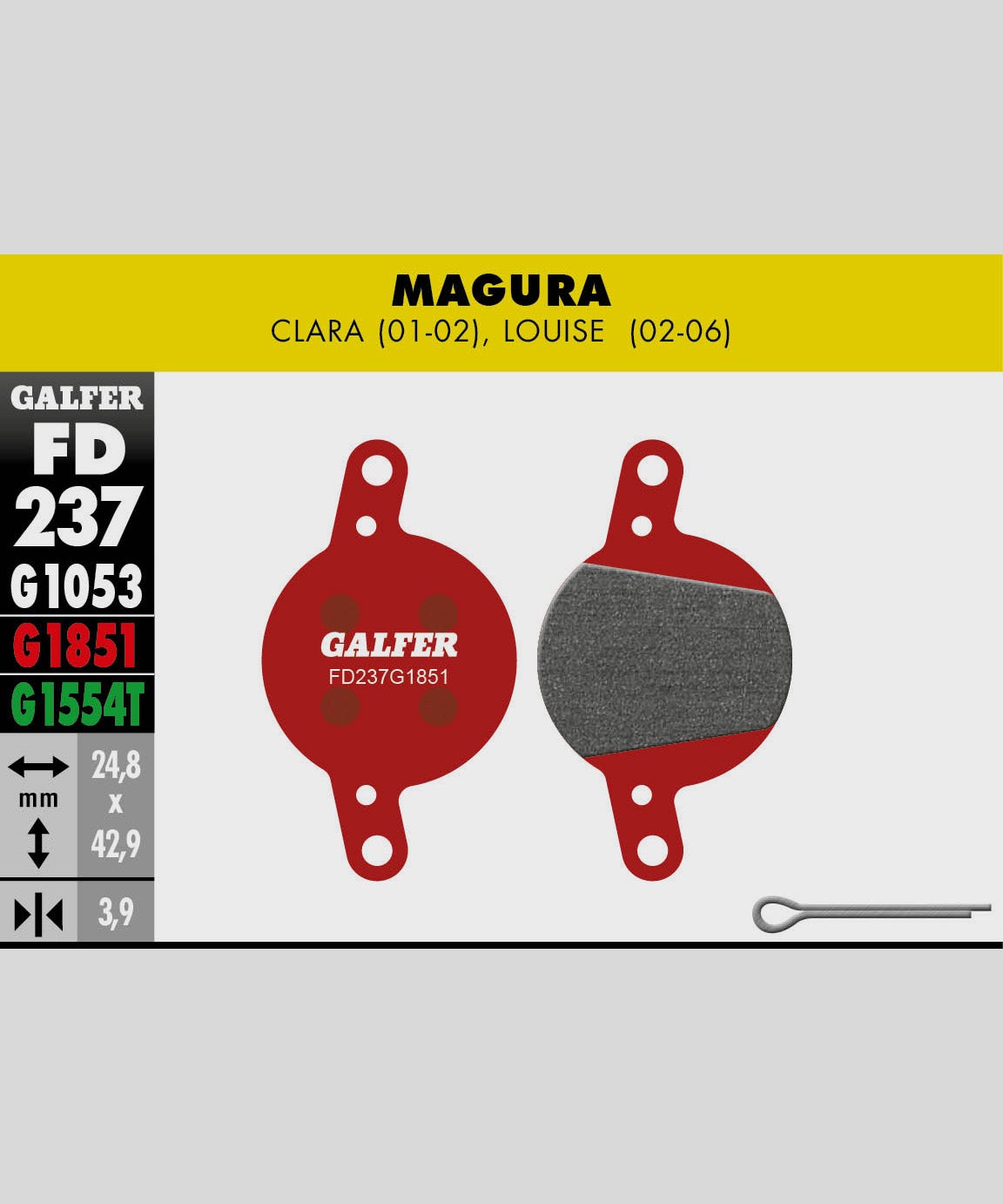 Galfer Advanced Bike Disc Brake Pad - Magura - Clara (01-02) / Louise (02-06)