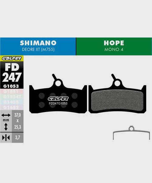 Galfer Standard Bike Disc Brake Pad - Shimano - Deore XT | Hope - Mono 4
