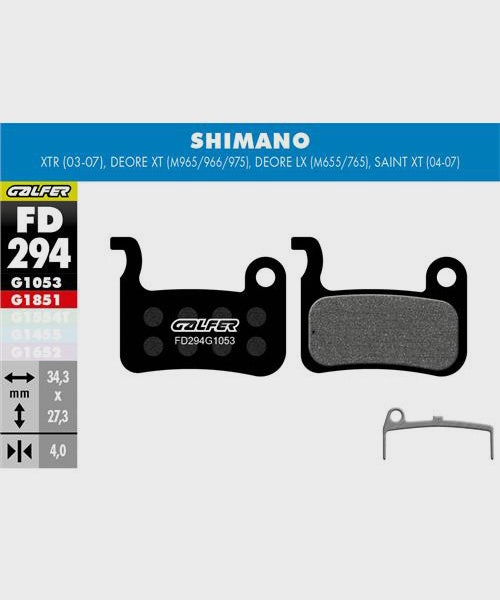 Galfer Standard Bike Disc Brake Pad - Shimano - XTR / Deore XT / Deore LX / Sain