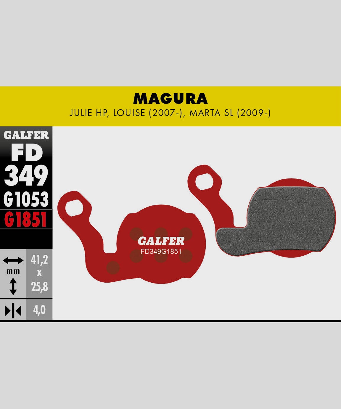 Galfer Advanced Bike Disc Brake Pad - Magura - Julie HP / Louise