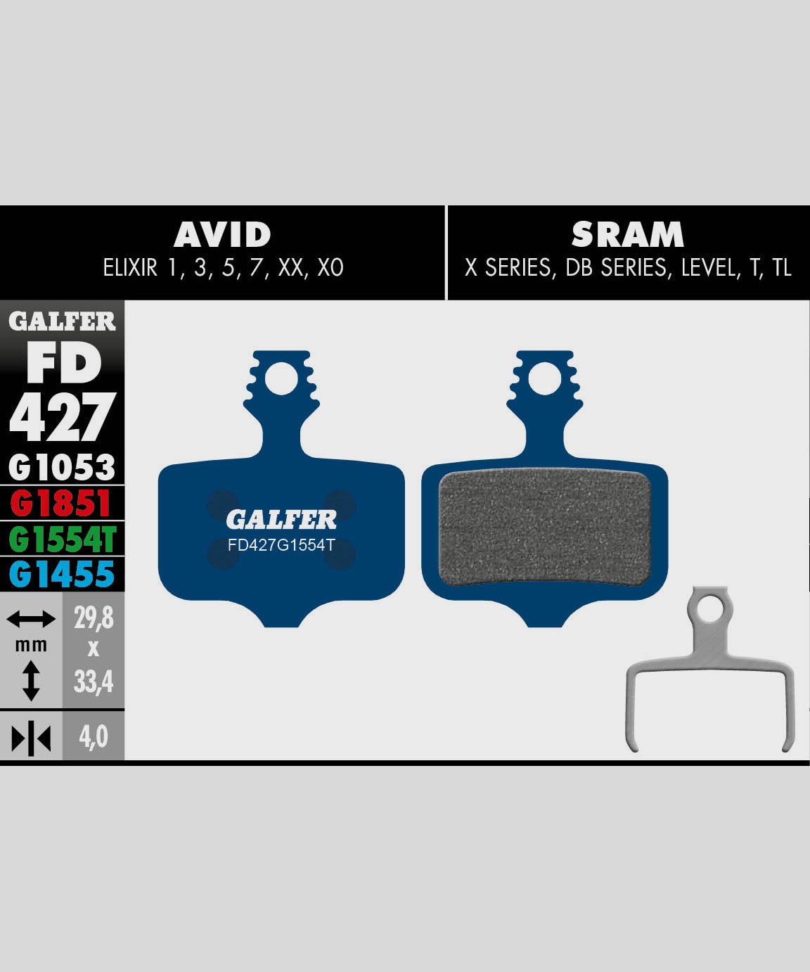 Galfer Road Disc Brake Pad - Avid - Elixir | SRAM - XX
