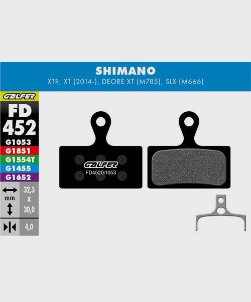 Galfer Standard Bike Disc Brake Pad - Shimano - XTR 2011 / Deore XT M785 / SLX M