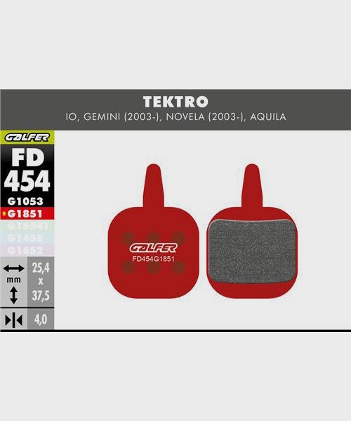 Galfer Advanced Bike Disc Brake Pad - Tektro - Gemini / Novela / Aquila