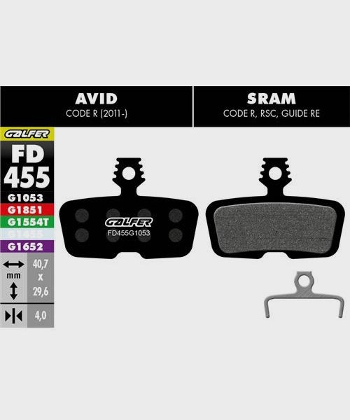 Galfer Standard Bike Disc Brake Pad - Avid - Code R | SRAM - Code R / RSC / Guid