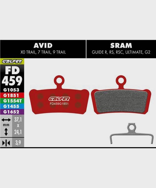Galfer Advanced Bike Disc Brake Pad - Avid - XO Trail | SRAM - Guide R / RS / RS