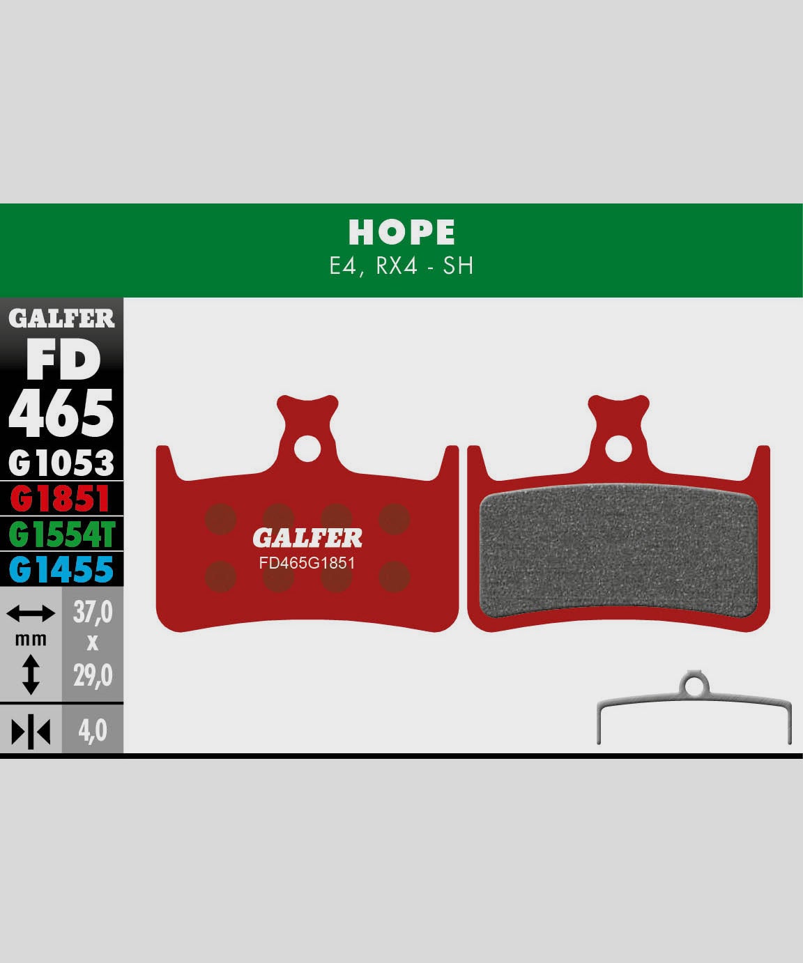 Galfer Advanced Bike Disc Brake Pad - Hope - E4