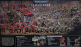 Warhammer Armageddon game box with toy figures rear of box