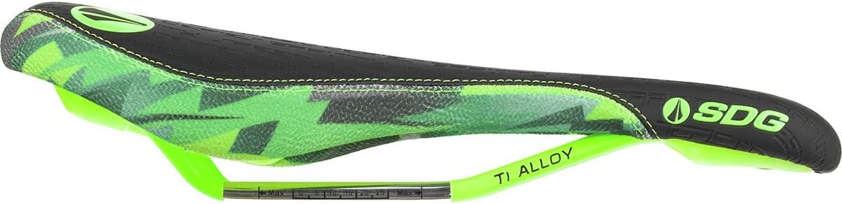 SDG Fly MTN Saddle, Ti-Alloy Rails - Camo Bolt/neon Green - 06522