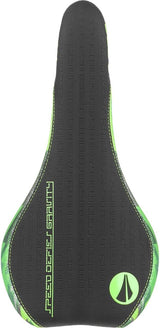 SDG Fly MTN Saddle, Ti-Alloy Rails - Camo Bolt/neon Green - 06522