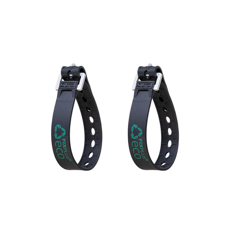 two fixplus eco straps pictures in a loop and fastened against a white background
