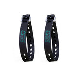two fixplus eco straps pictures in a loop and fastened against a white background