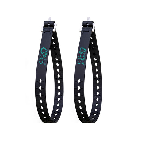 two fixplus eco straps pictures in a loop and fastened against a white background
