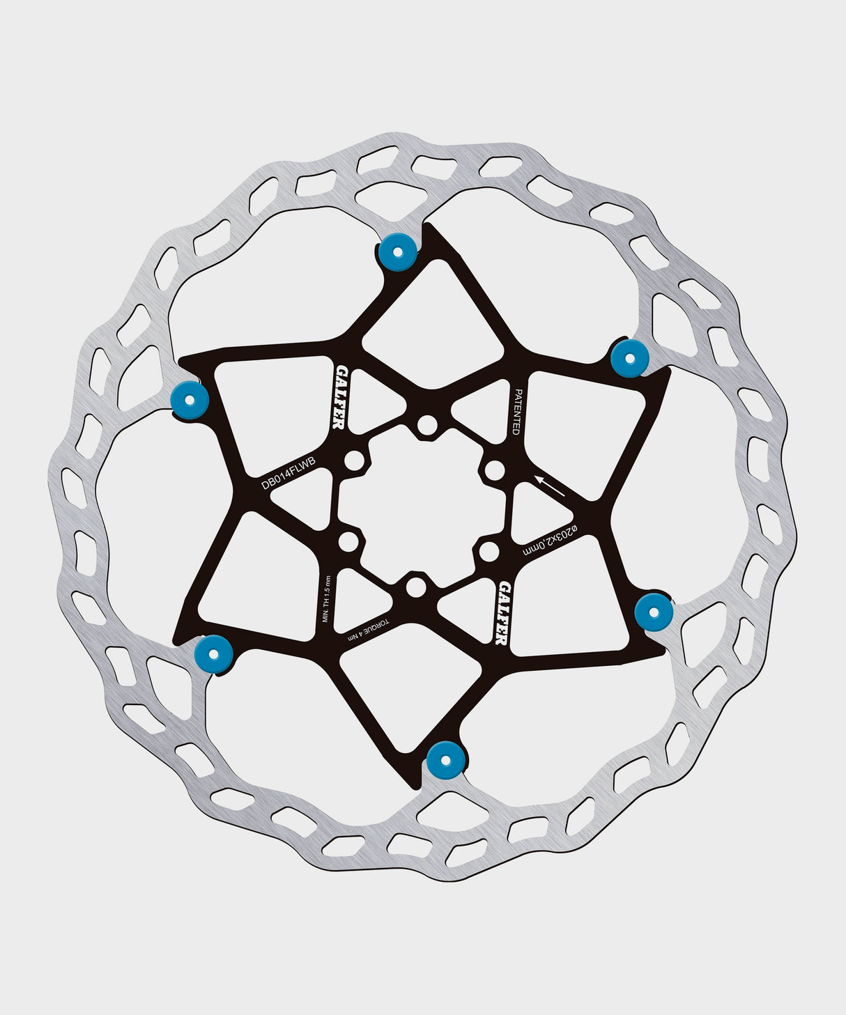 Galfer Wave Floating Disc Rotor - 6 Bolt - 203 x 2.0mm - Blue Pins