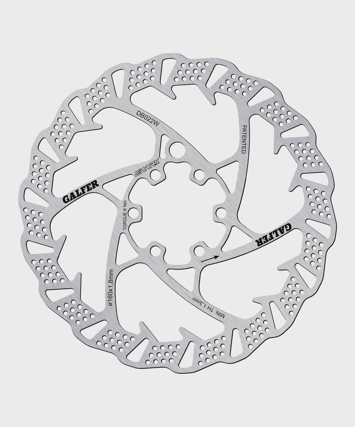 Galfer Shark Disc Rotor - 6 Bolt -160 x 1.8mm