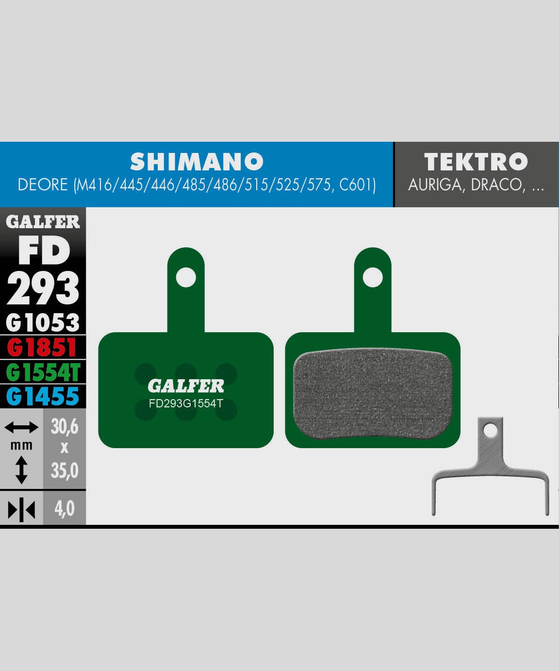 Galfer Pro Bike Disc Brake Pad - 30 Sets - Shimano - Deore | Tektro - Auriga / D