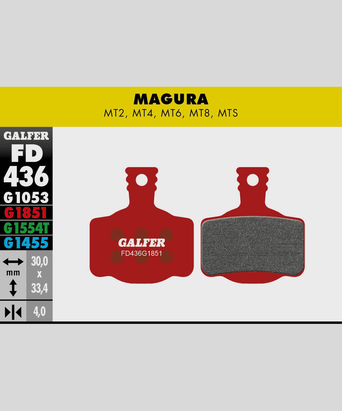 Galfer Advanced Bike Disc Brake Pad - Magura - MT2 / MT4 / MT6 / MT8