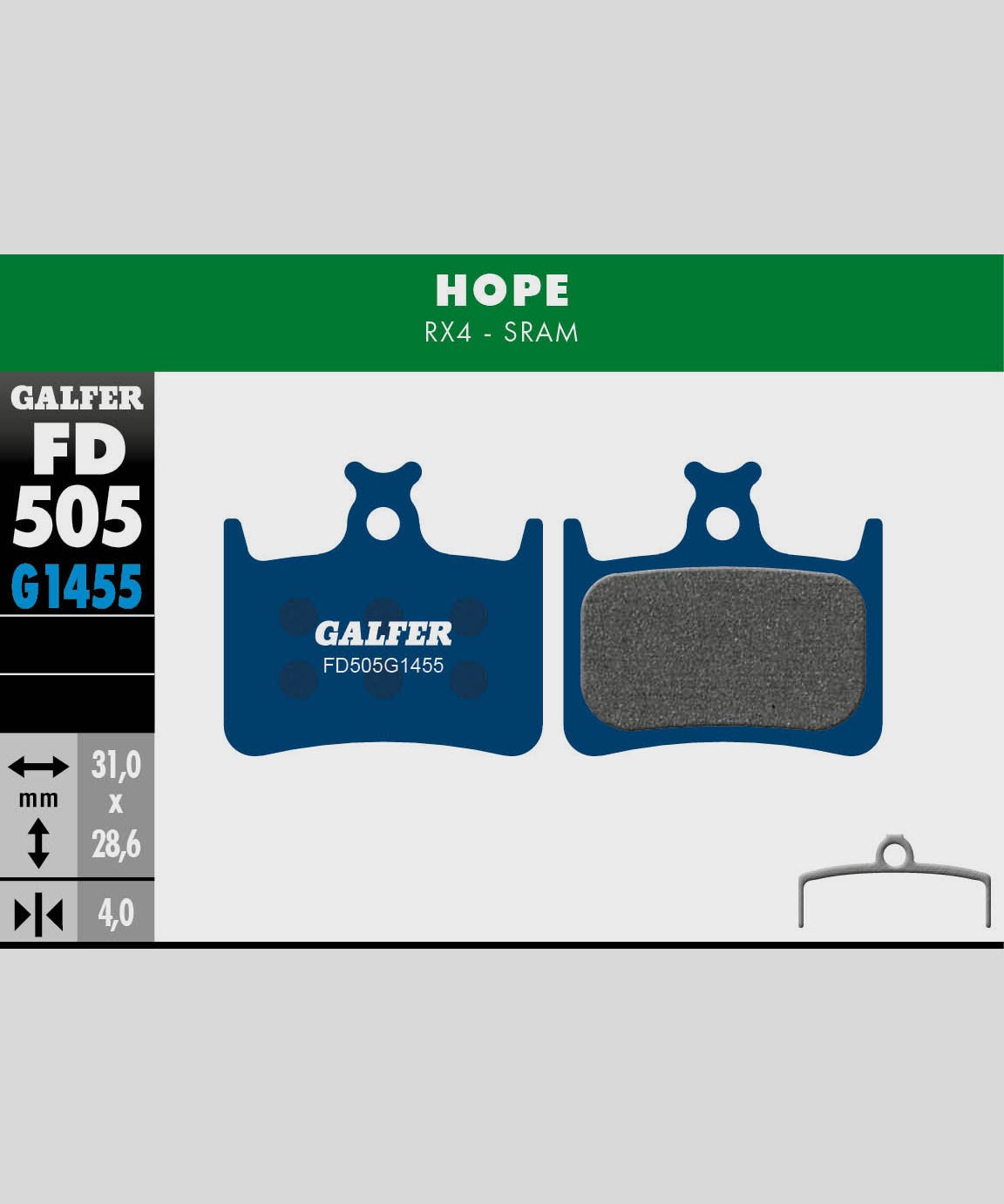 Galfer Road Disc Brake Pad - Hope - RX4 SRAM