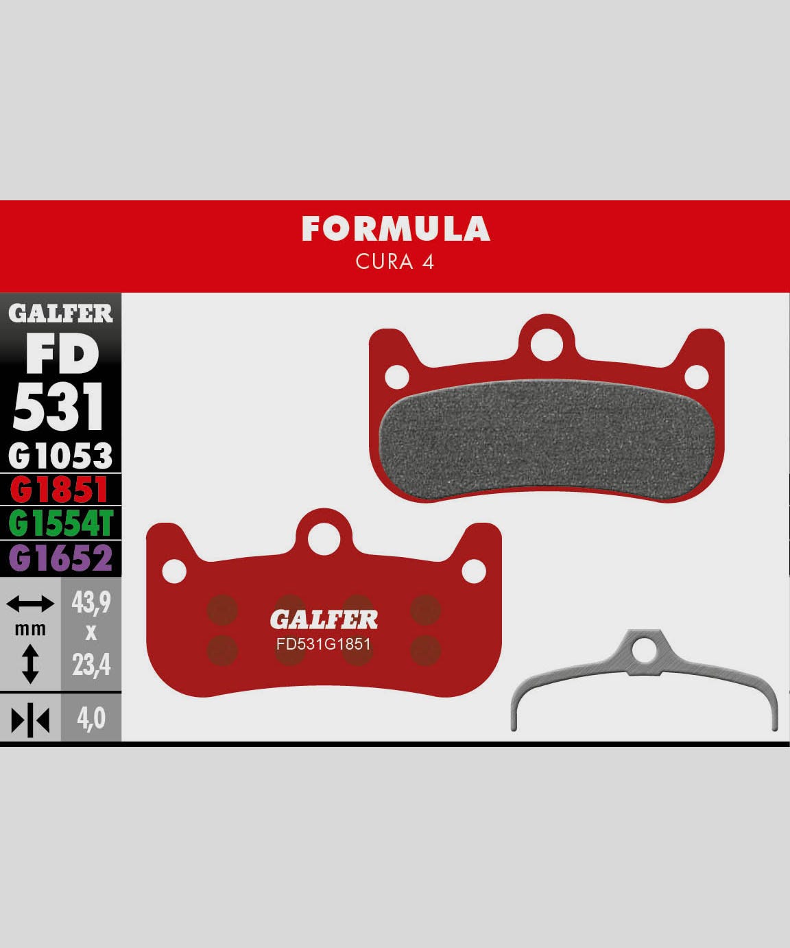Galfer Advanced Bike Disc Brake Pad - Formula - Cura 4